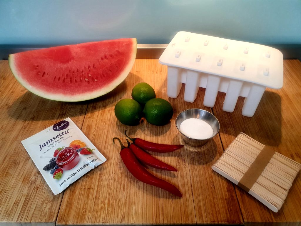 Watermelon chilli popsicles 2