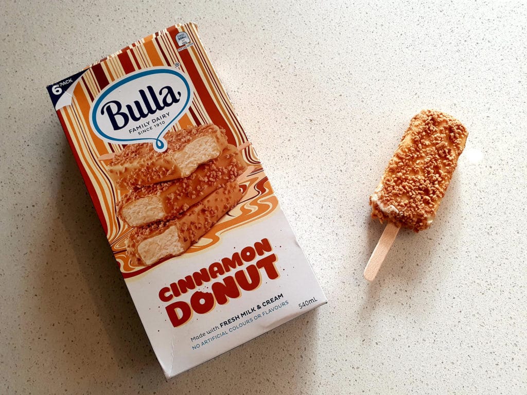 Bulla's Cinnamon donut ice cream review 1 Bulla cinnamon donut ice cream