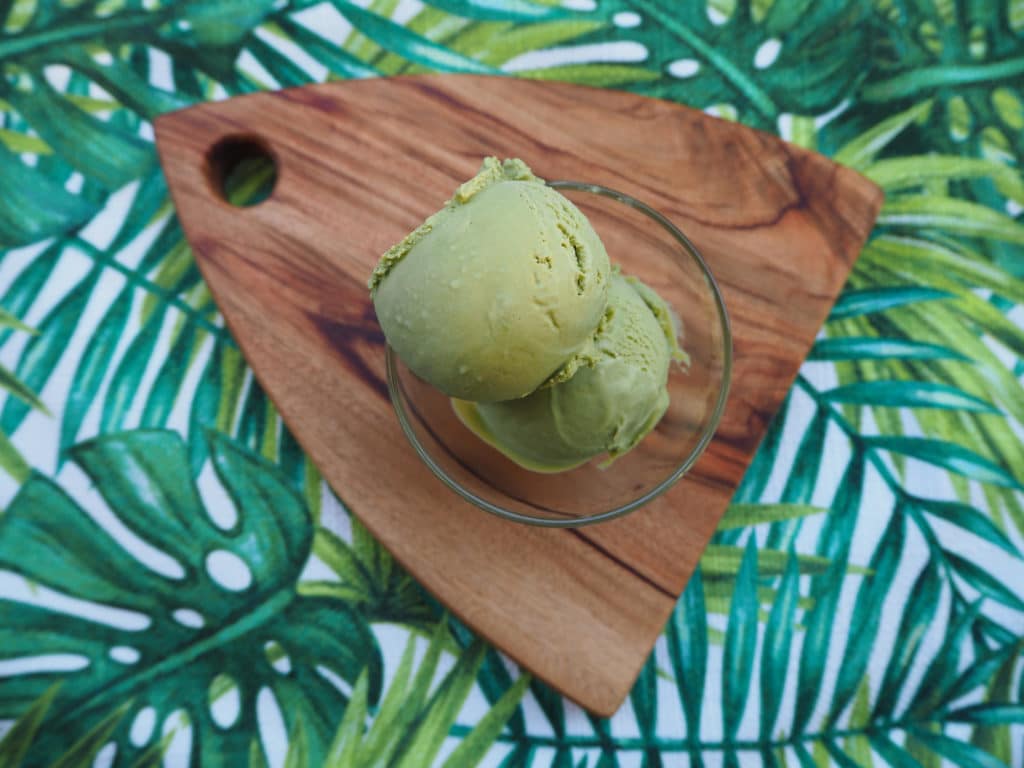 Matcha ice cream on board