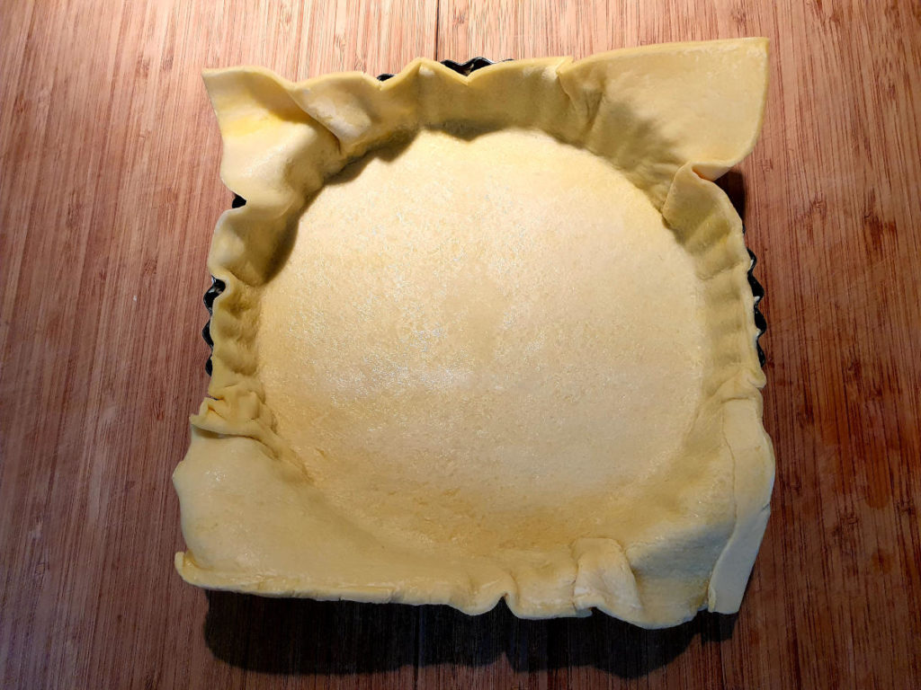 Nectarine tart 5 Pastry in tart tin
