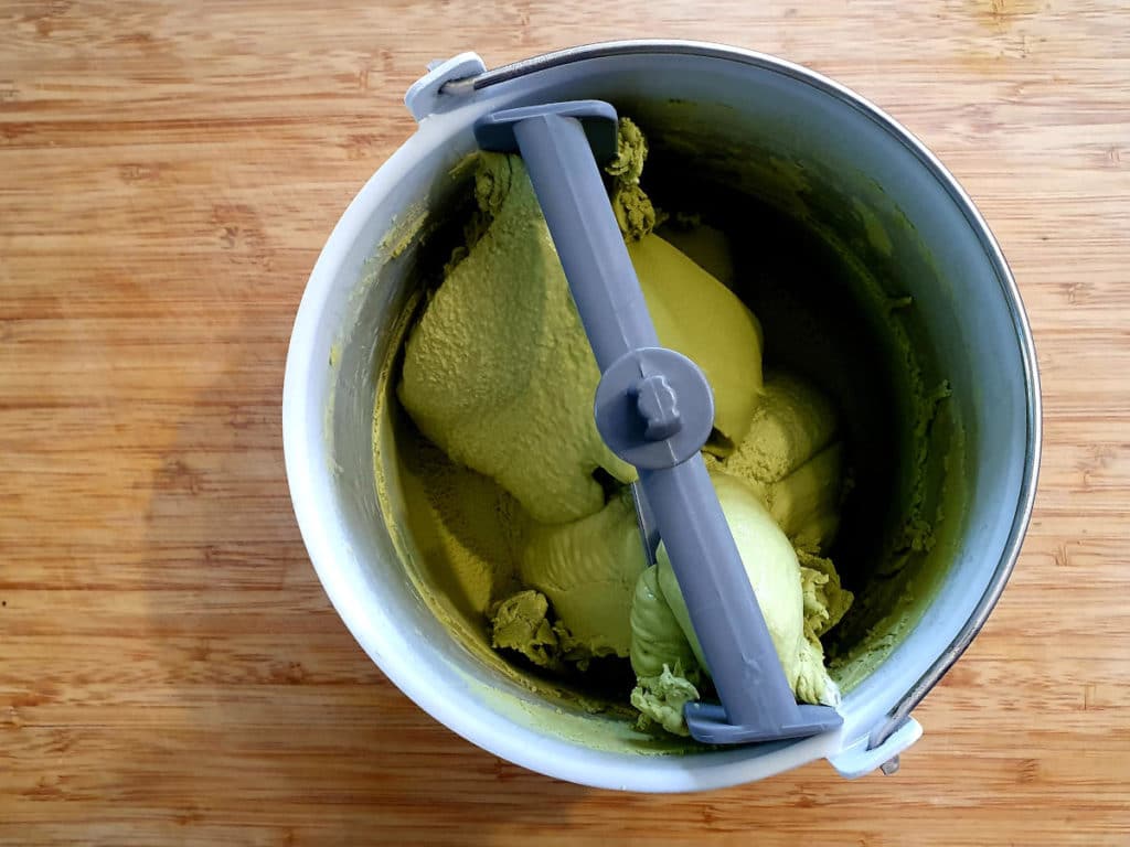 churned matcha ice cream