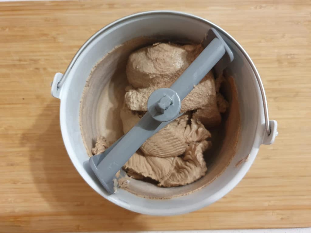 Churned ice cream