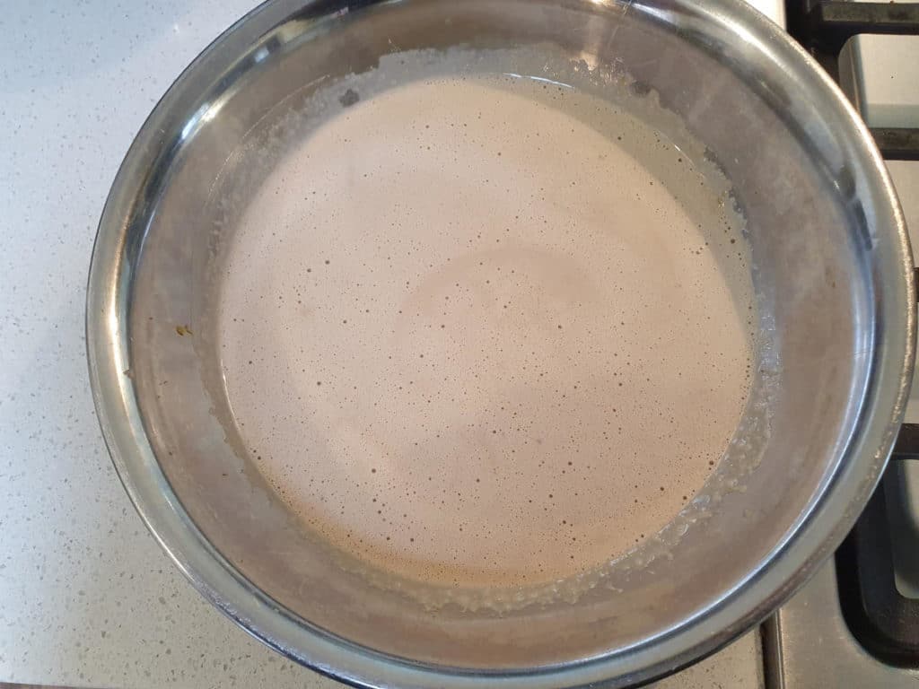 Ice cream mix ready to cook