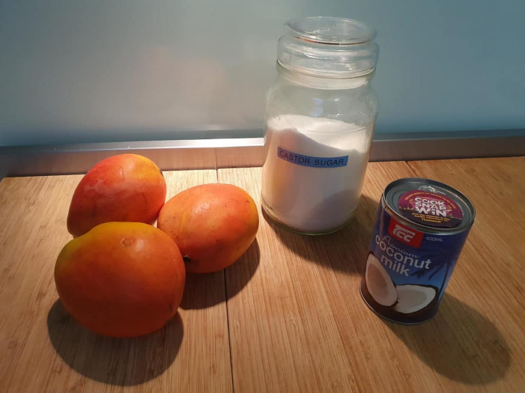Mango coconut milk popsicle ingredients