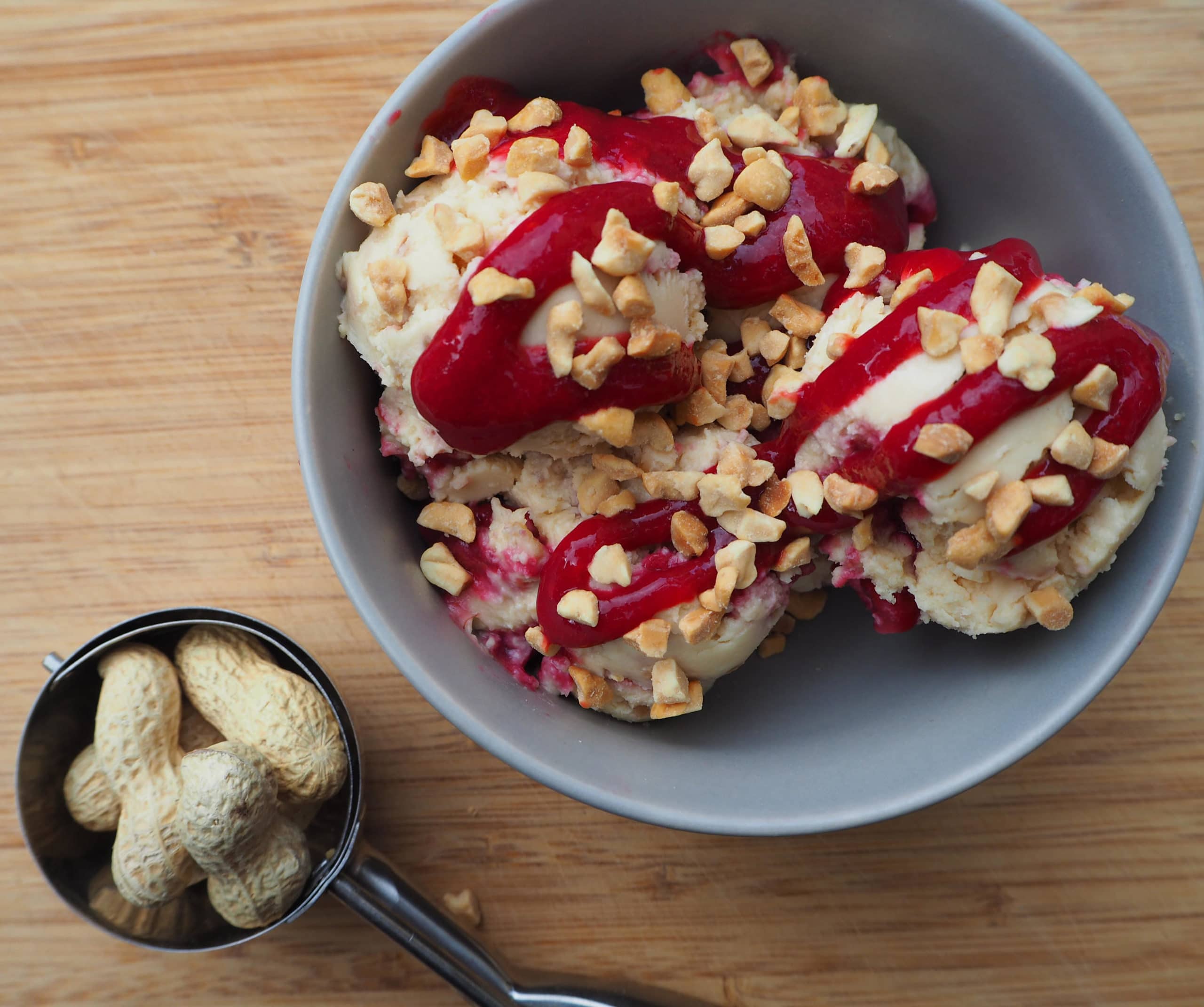 Peanut butter and jelly ice cream