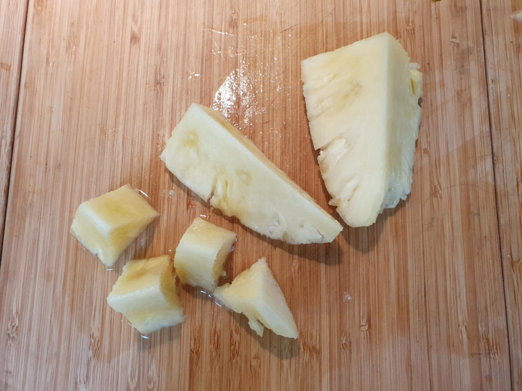 Sliced pineapple pieces