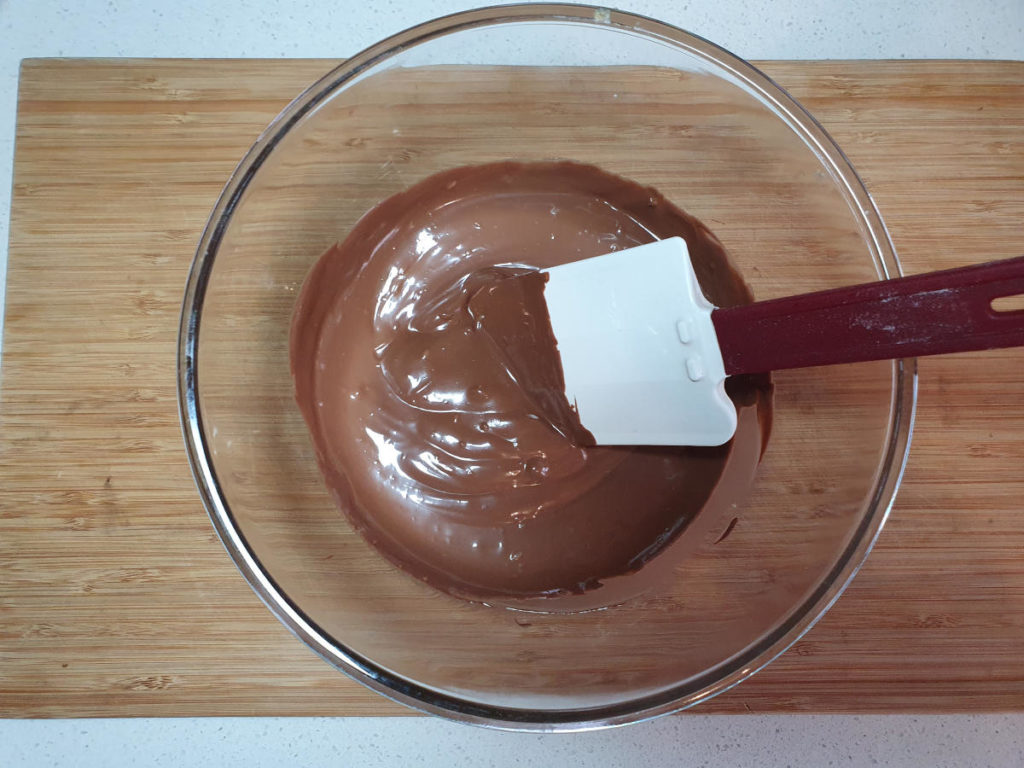 Stirring melted chocolate