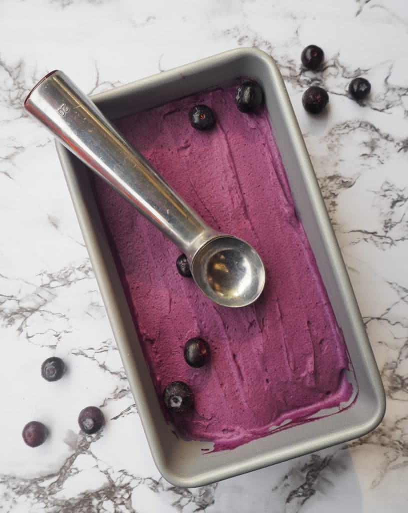 Blueberry cashew in pan un scooped