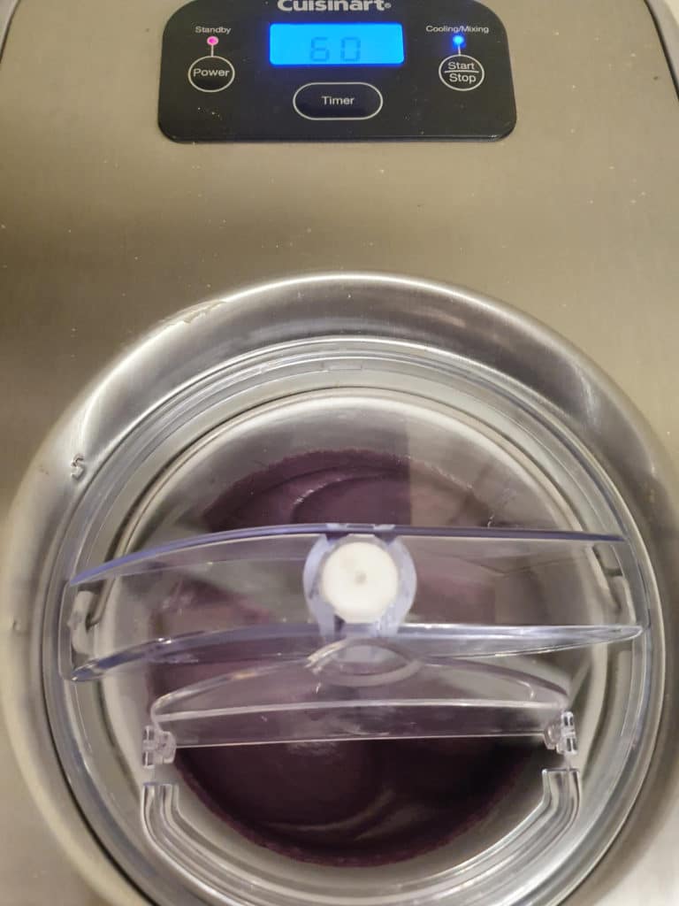 Blueberry cashew ice cream 20 Churning ice cream
