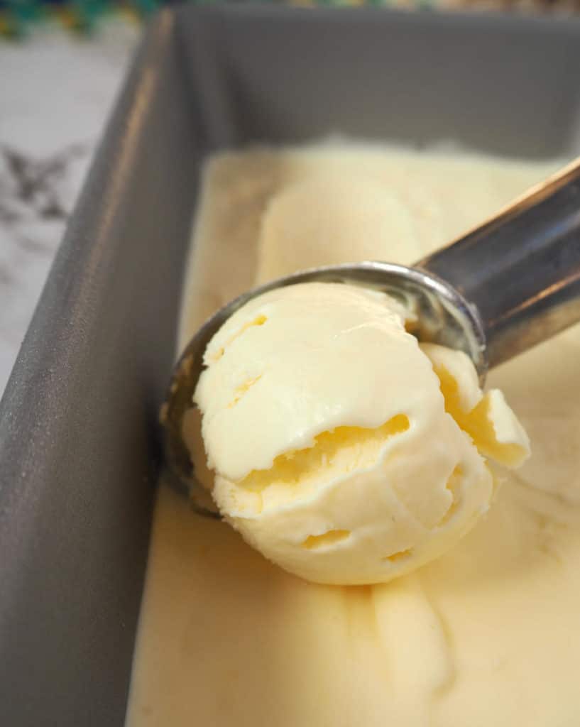 Sour cream ice cream scoop