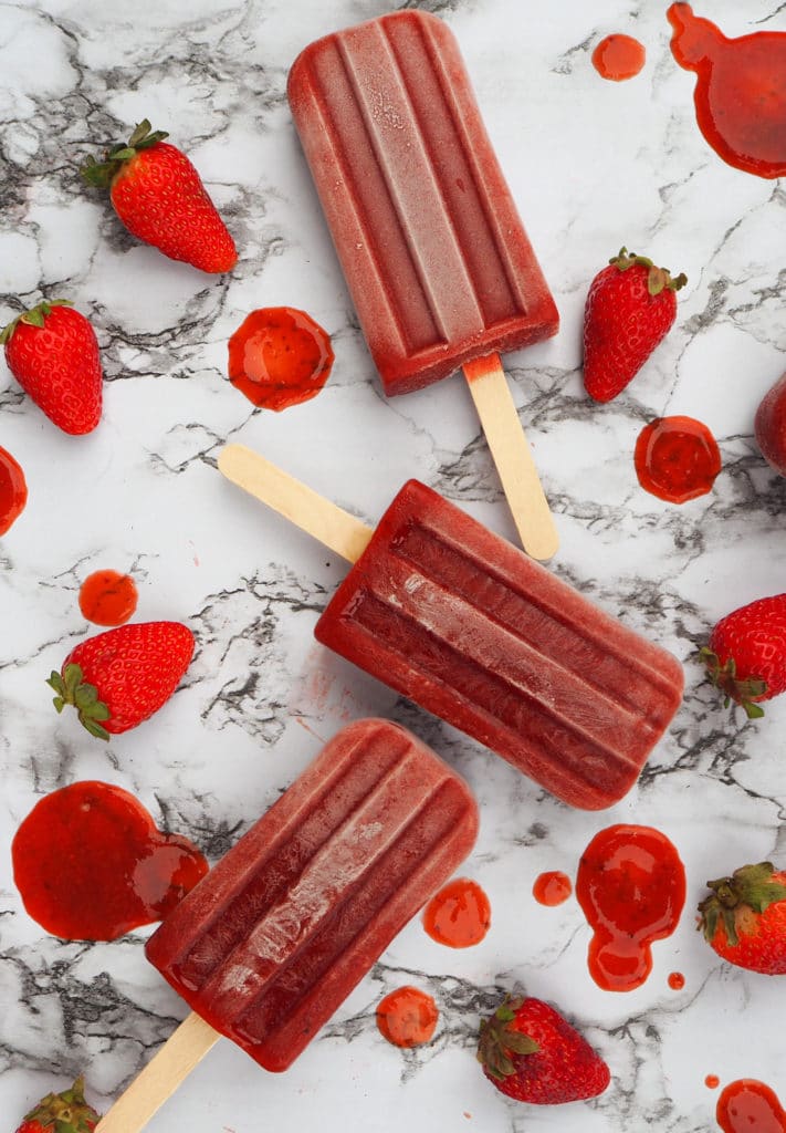 trawberry balsamic black pepper popsicles with sauce