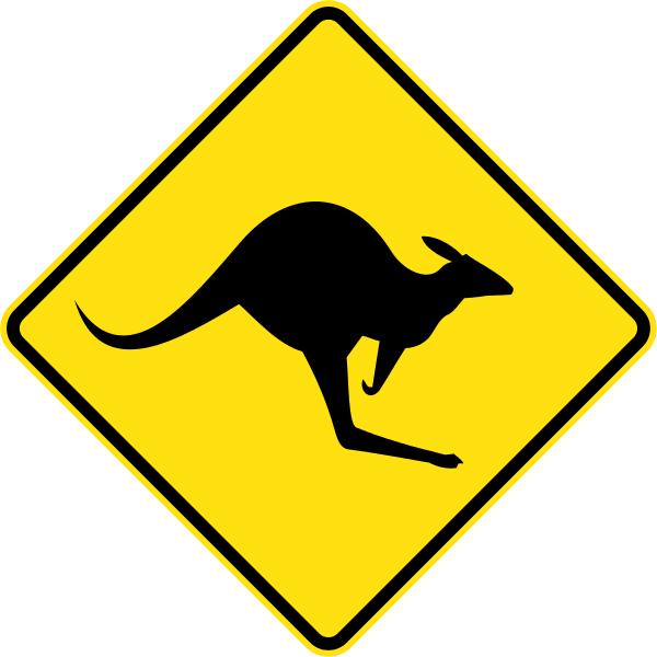 Kangaroo road sign
