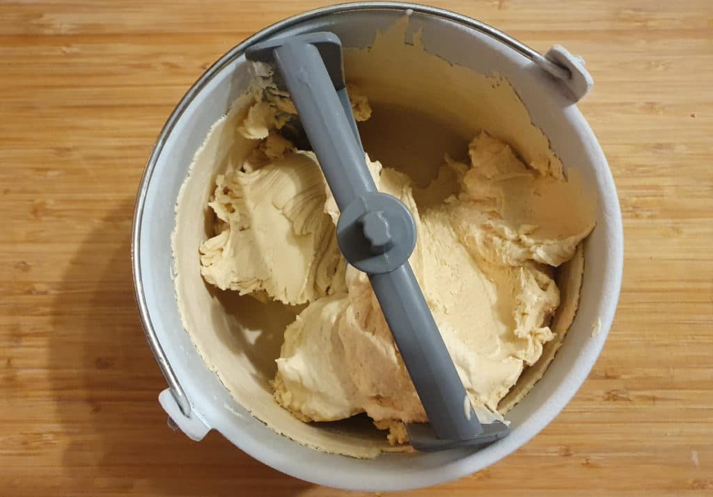 Churned peanut butter ice cream