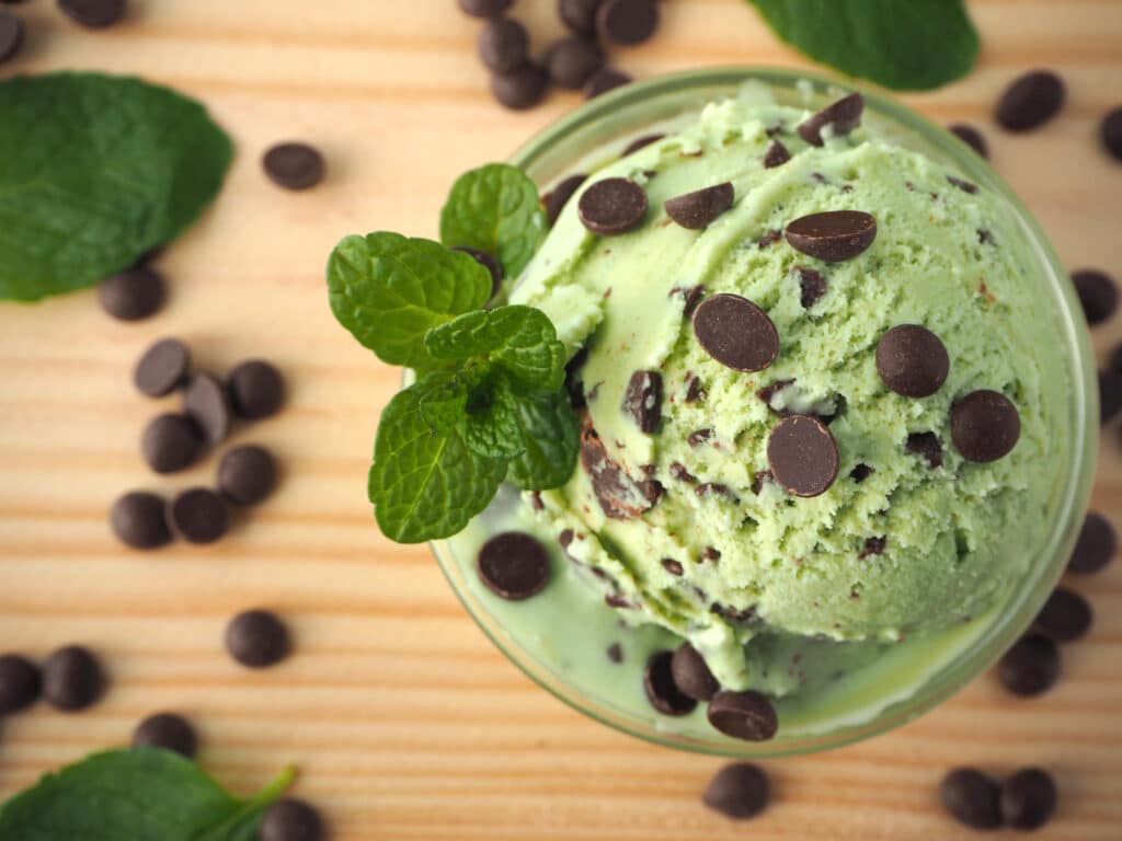 Mint choc chip ice cream