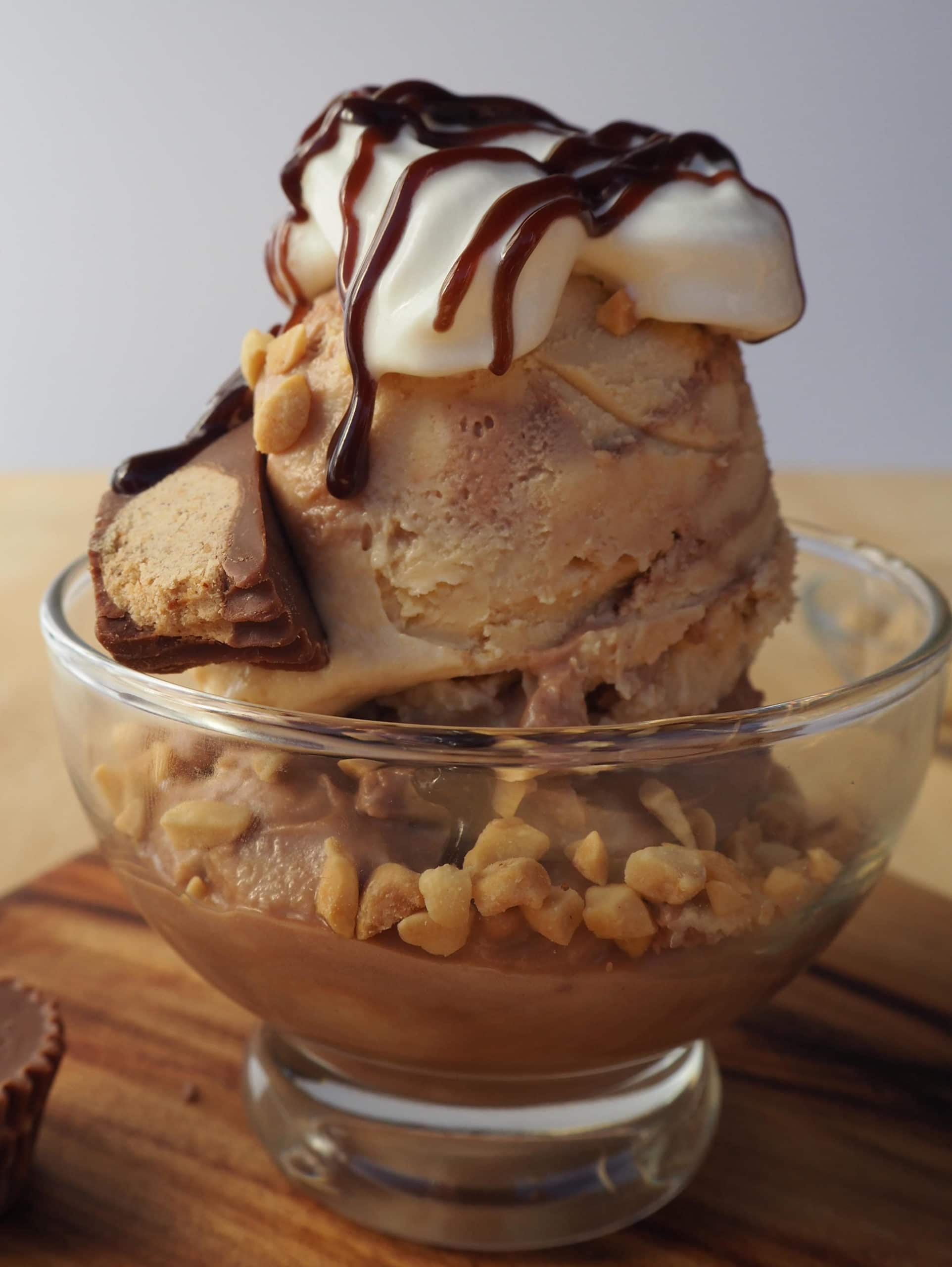 Nutella peanut butter sundae