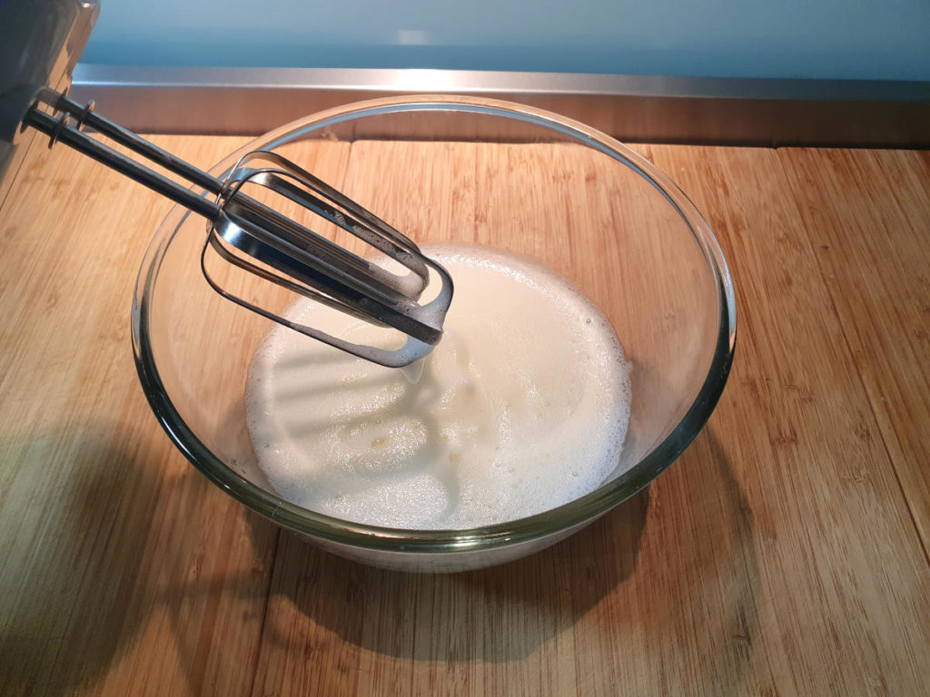 Basic meringues 5 Starting to peak egg whites