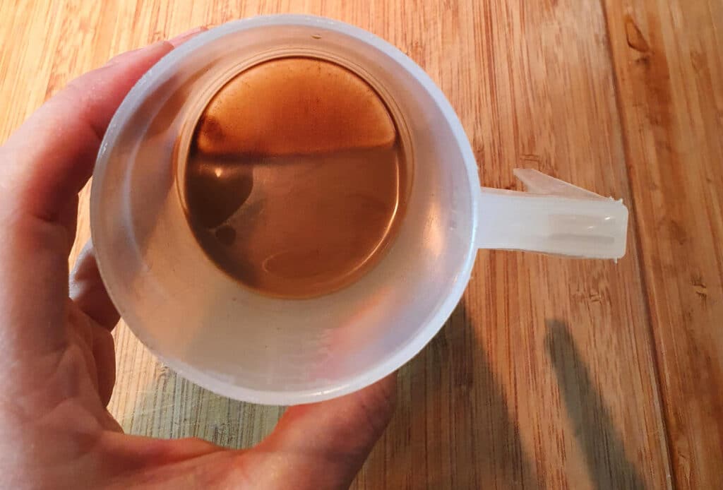 coffee sludge in bottom of cup