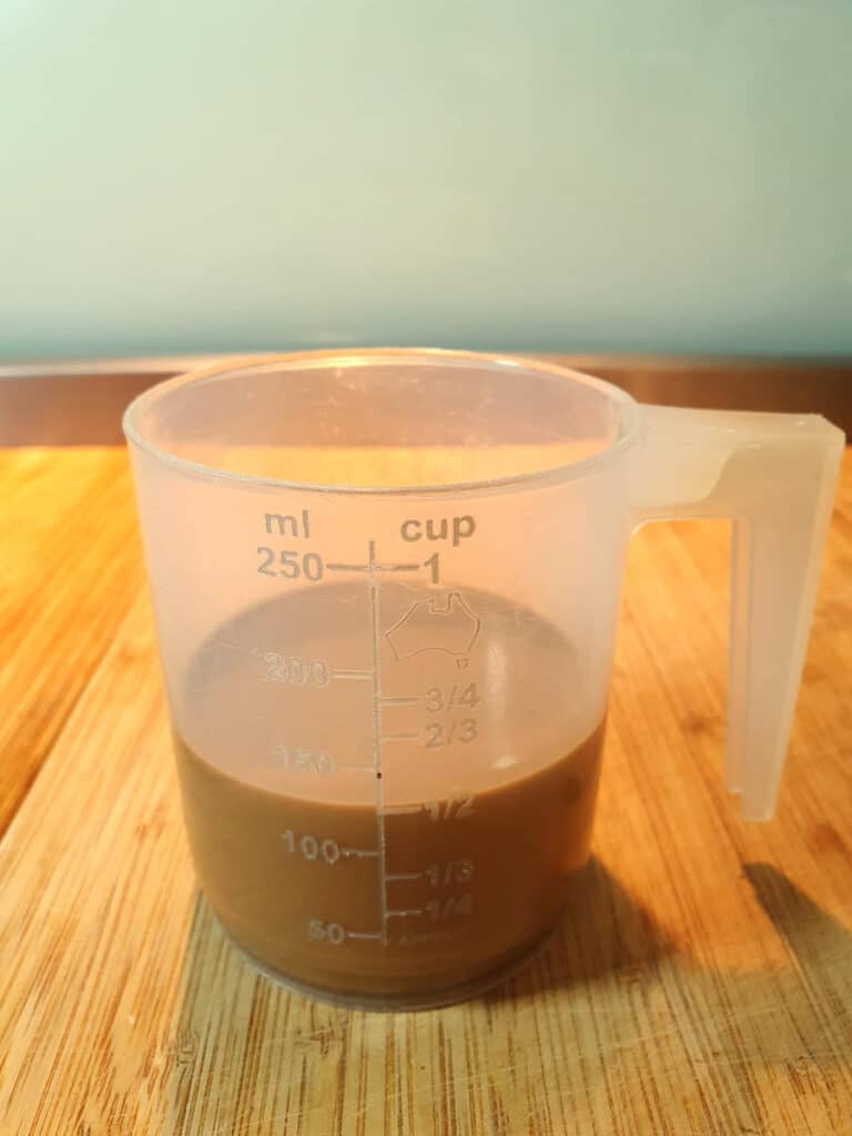 half a cup coffee milk mix