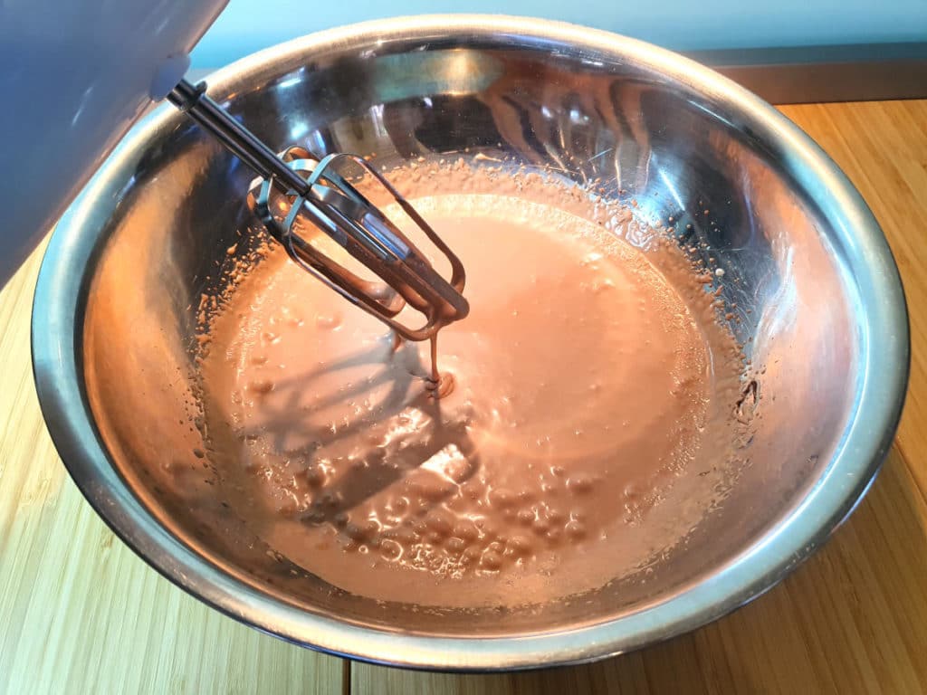 mixing nutella ice cream base