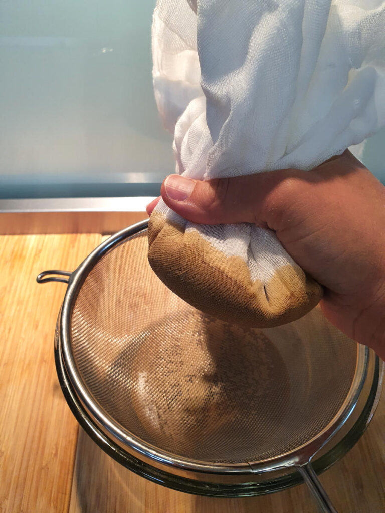 No churn coffee ice cream 9 squeezing coffee milk mix