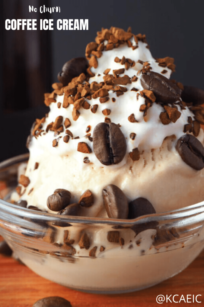 Coffee ice cream sundae in a bowl