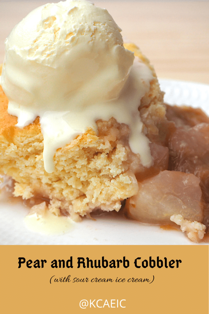 Pear and Rhubarb cobbler