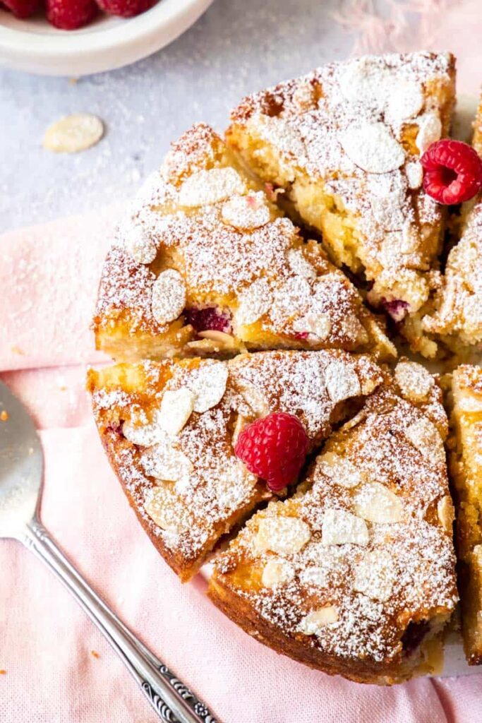 Gluten free pear and raspberry cake