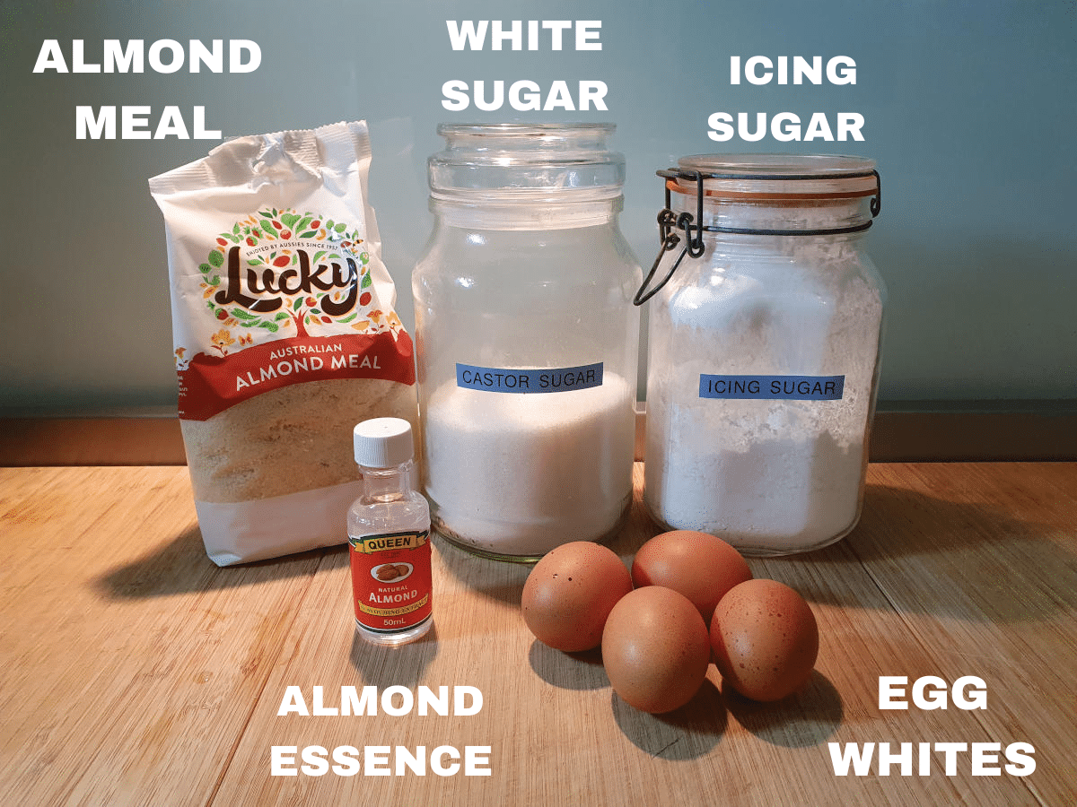 Amaretti cookies 4 amaretti cookies ingredients, almond meal, white sugar, almond essence, icing sugar, egg whites.