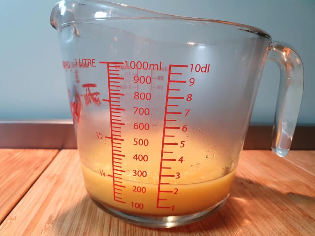 Pina colada ice cream 7 one cup reduced pineapple in jug.