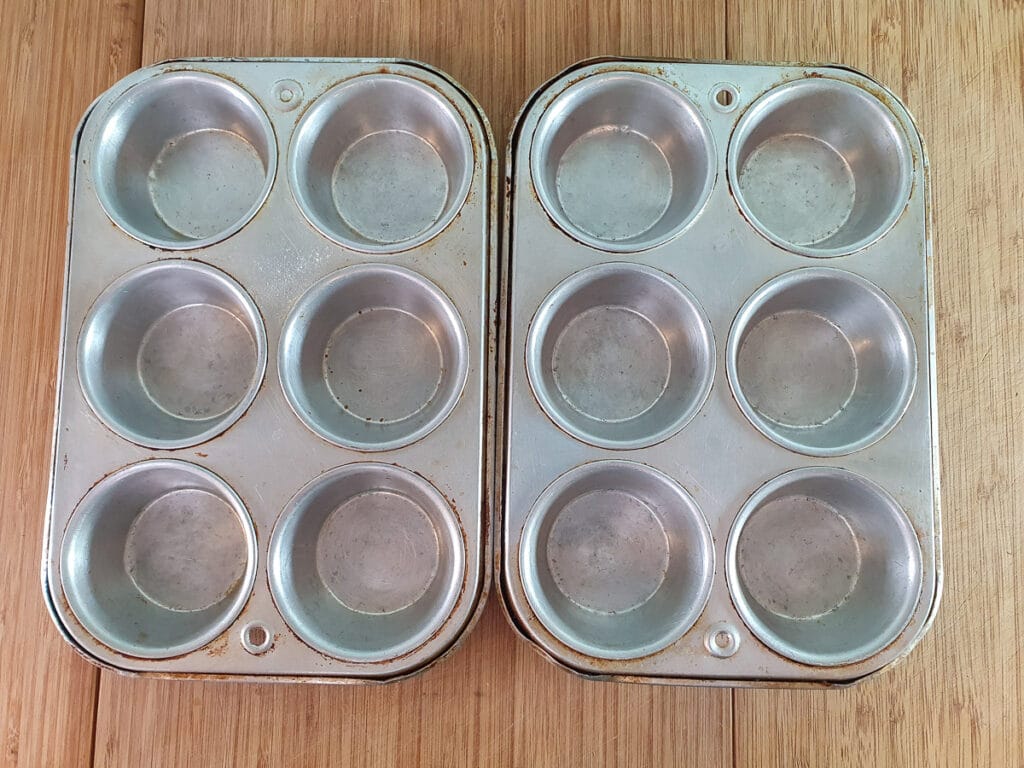 Empty muffin tins.