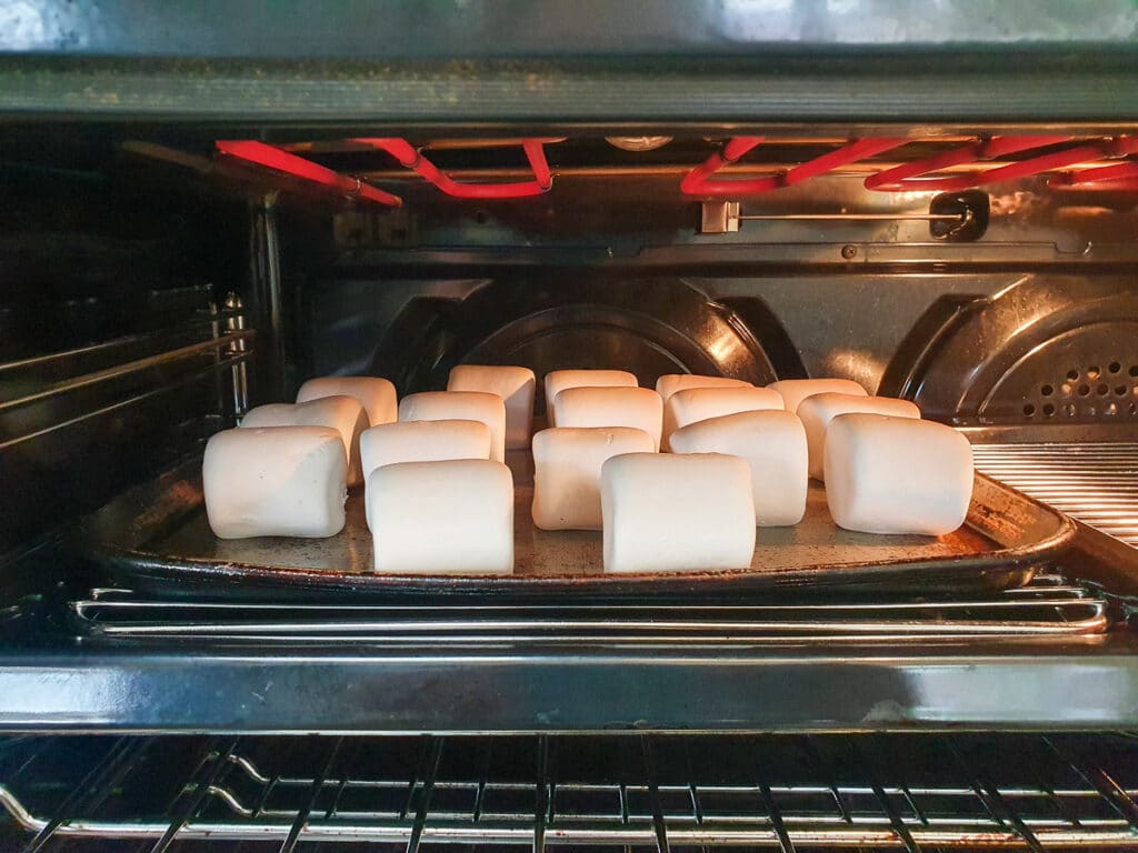 Marshmallow toasted under grill.