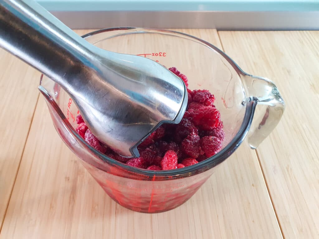 Blitzing popsicle mix with a stick/immersion blender.