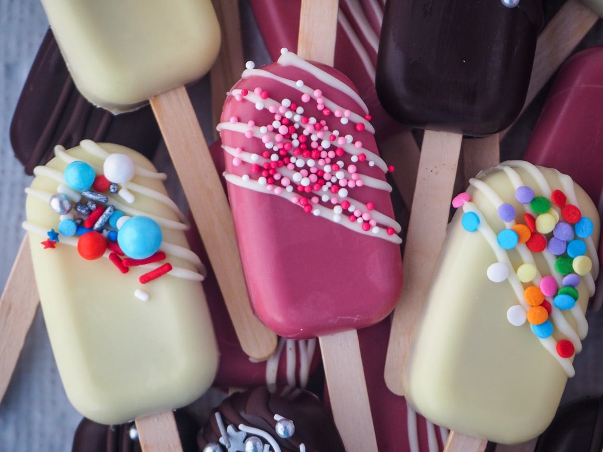 Pile of cake pops on a plate.