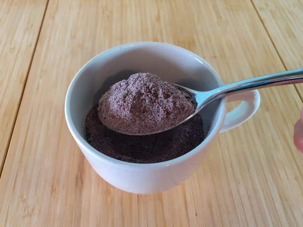 Oreo Mug Cake 9 Mixed in dry ingredients.