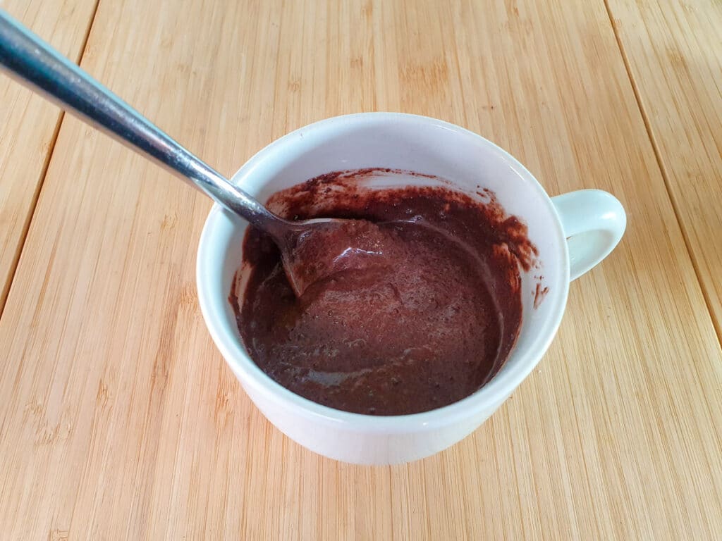 Oreo Mug Cake 12 Mixing till combined.