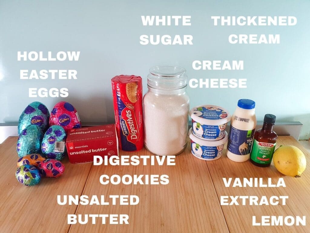 Cheesecake ingredients as listed in text.