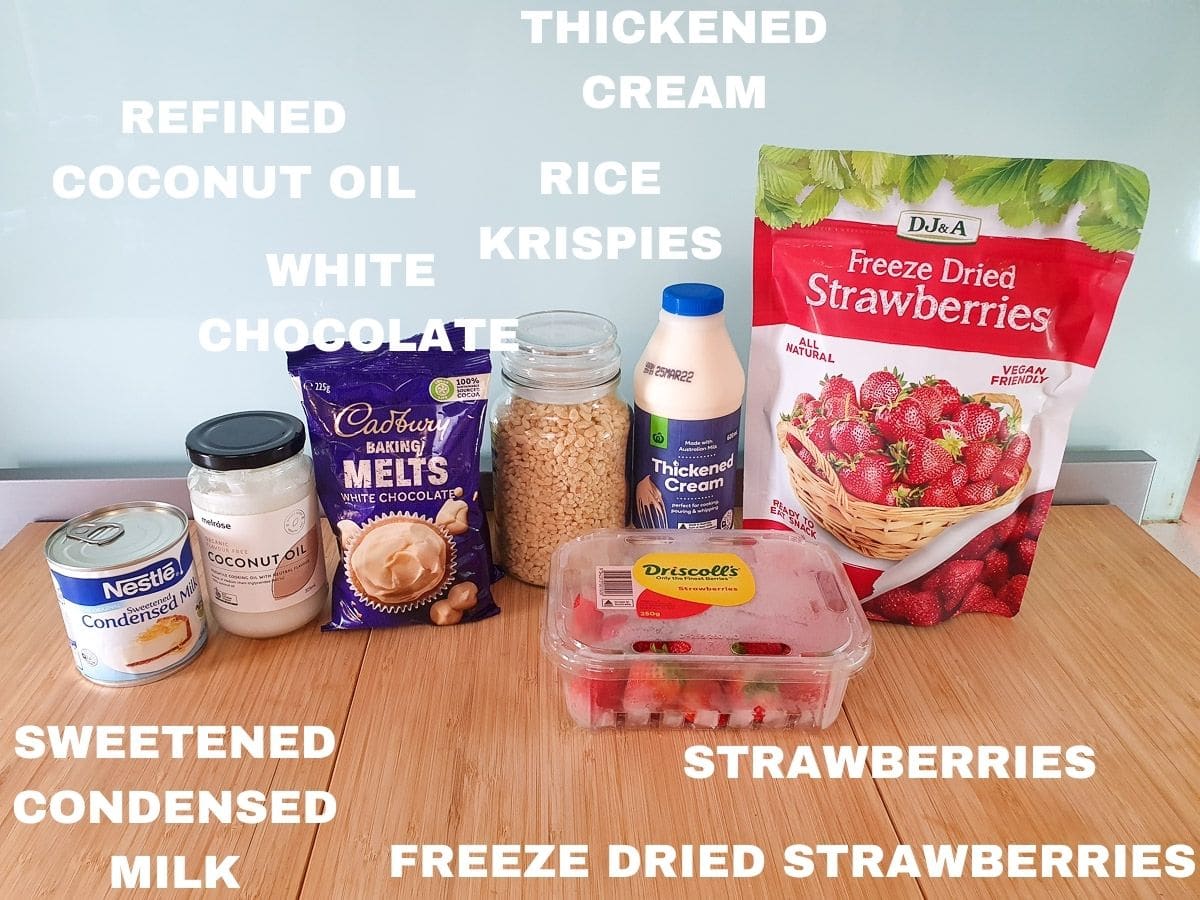 Strawberry Shortcake Ice Cream 4 Ingredients as per main body of text.