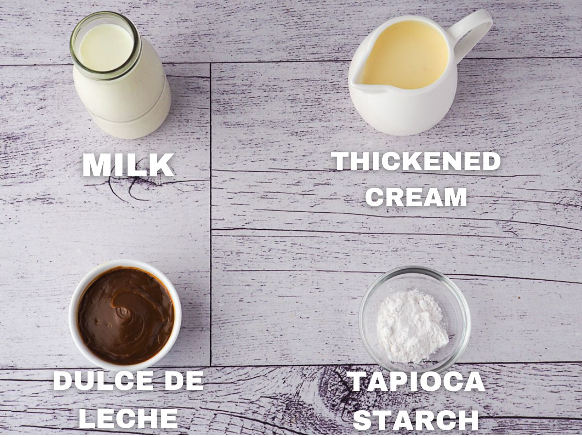 Dulce De Leche Ice Cream 5 Ingredients as per main body of text.