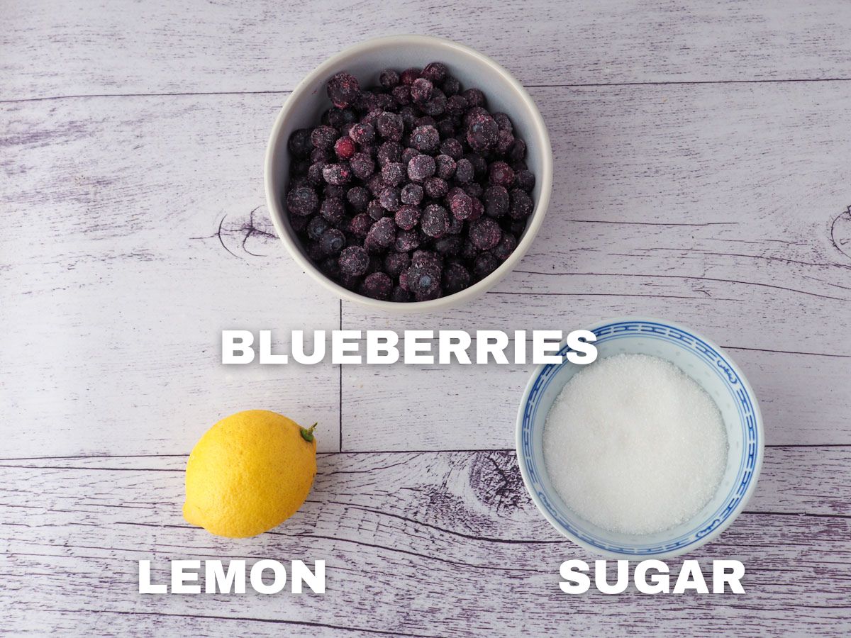 Blueberry Coulis 3 Ingredients: blueberries, fresh lemon. granulated white sugar.