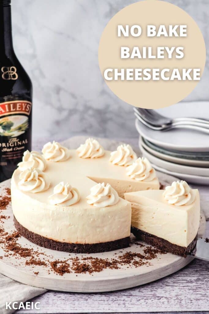 Removing a slice of Baileys cheesecake.